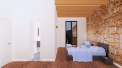 Infografia de vivienda restaurada en menorca