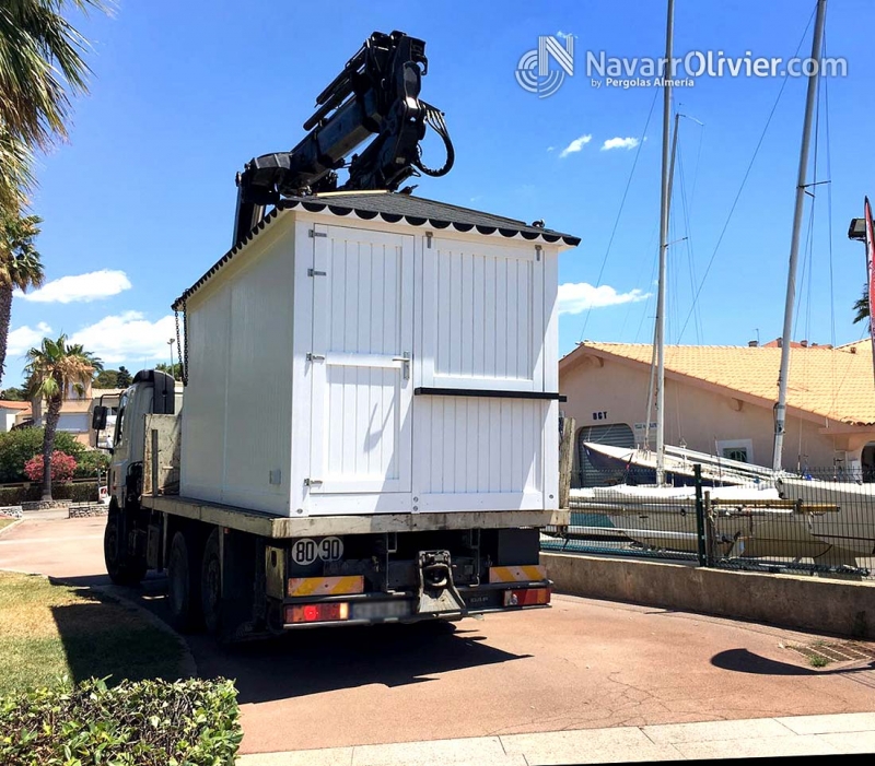 Caseta de madera  en módulo transportable modelo Calblanque