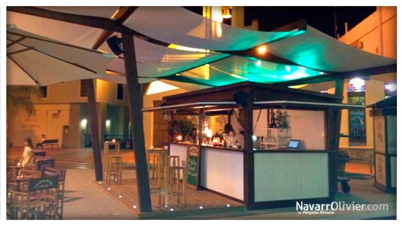 Kiosco de madera con terraza y pérgola en Los Narejos, Murcia