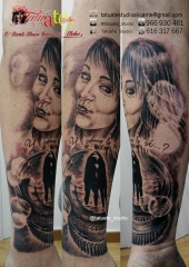 Realistic composition portrait retrato