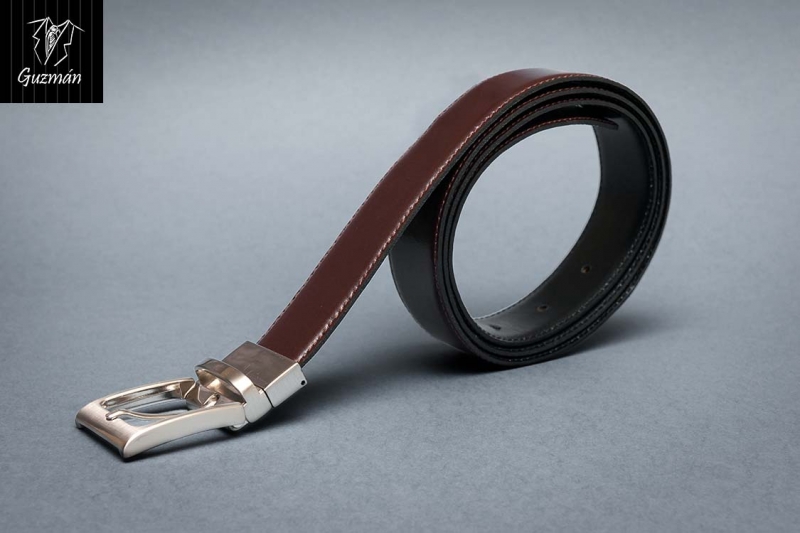 Cinturón reversible marrón/ negro para hombre 