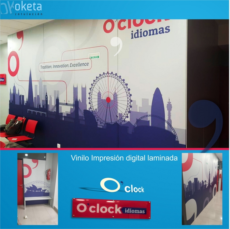 O-clock, vinilo impresión digital. @oketarotulacion, #rotulosvitoria