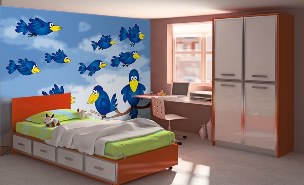 Fantásticos murales para dormitorio infantil