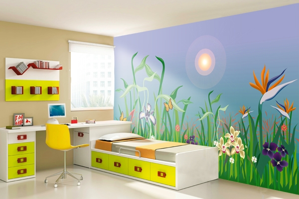 Fantásticos murales para dormitorio infantil