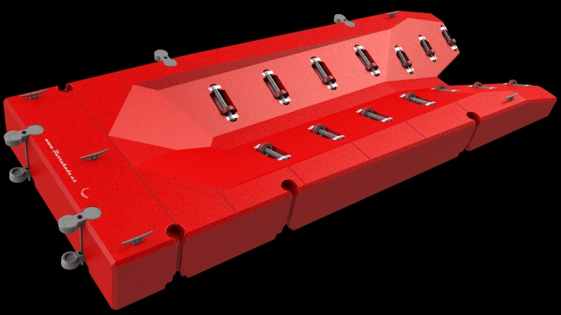Plataforma para motos de agua hasta 1000kg color rojo