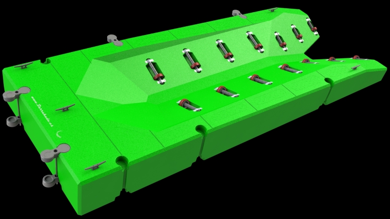Plataforma para motos de agua hasta 1000kg color verde