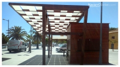 Kiosco en madera con pergola de sombraje, puerto de santa maria, cadiz