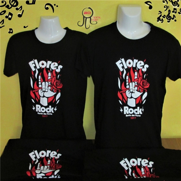 Camisetas Flores Rock.  www.facebook.com/BARRIOCKdelasFLORES  http://www.botextilprint.es  #botextil