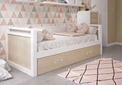 Cama nido en roble y blanco de dormitorios juveniles noel madrid 2018