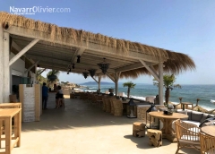 Pergola vintage en madera con cubierta en carritx