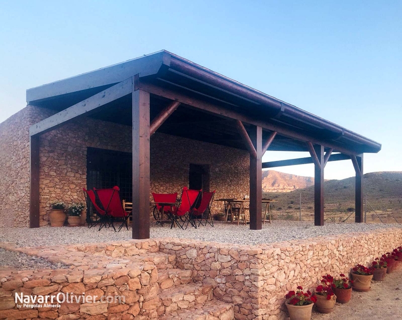 Porche de madera para casa rural en La Azohia, Murcia