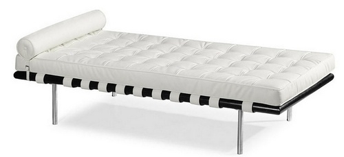 Daybed BARCELONA, piel blanca