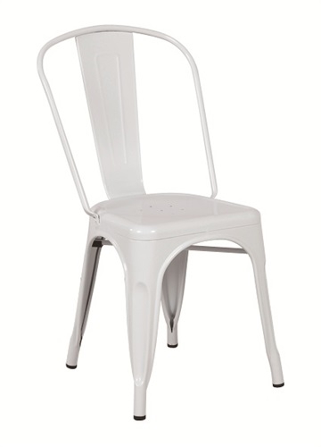 Silla BERNIE-BL, acero, blanca.