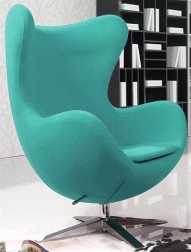 Sillón CHAIR EG-219, diseño, cromado, tapizado tejido cachemir verde turquesa