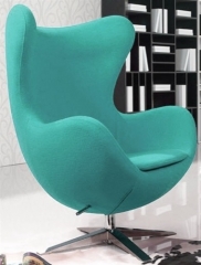 Sillon chair eg-219, diseno, cromado, tapizado tejido cachemir verde turquesa