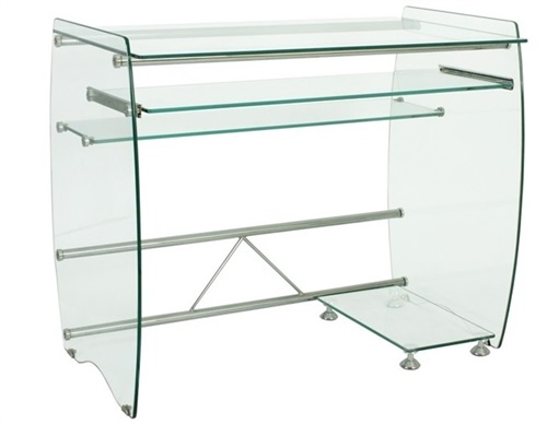 Mesa para ordenador GORA-TR, diseño, cristal 90 x 55 cms.