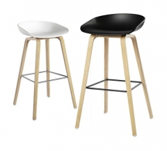Taburete anouk-ne, madera, asiento negro