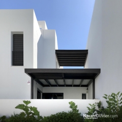 Pergolas y porches minimalistas en madera para exterior