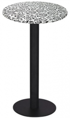 Mesa alta leyre-ane60r, negra, tapa de 60 cms color a elegir