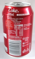 Coca cola can 33 cl  danes text