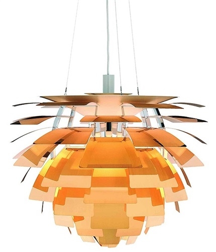 Lámpara de techo Mod. DOMA-48, aluminio, dorada, 48 cms diámetro.