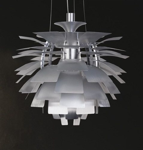 Lámpara de techo Mod. DOMA-48, aluminio, plata, 48 cms diámetro.