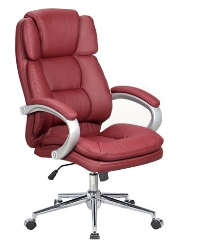 Sillón dirección BRIG-ASRV, diseño, alto, similpiel rojo vino.