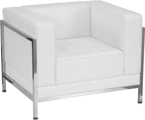 Sillón CIEN-SBL, similpiel blanca