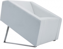 Sillon olivo-sbl, similpiel blanca