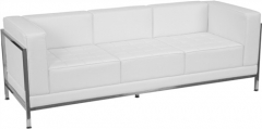 Sofa cien-3sbl, 3 plazas, similpiel blanca