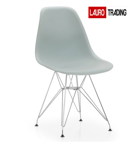 Silla PARIS-CR-GR, cromada, polipropileno gris