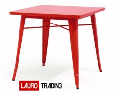 Mesa bernie-ro, acero, roja de 80 x 80 cms