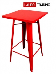 Mesa bernie-ro, alta, acero, roja de 60 x 60 cms.