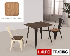 Mesa bernie-wne, acero, negra, madera, 80x80 cms