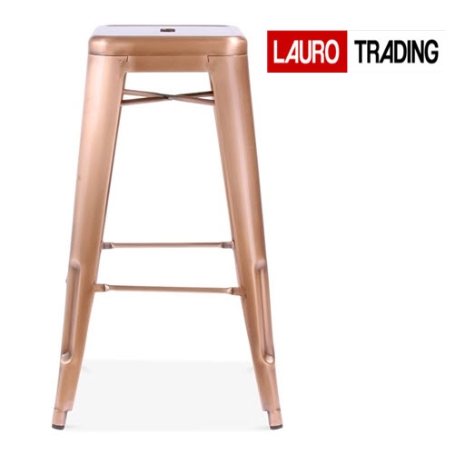 Taburete BERNIE-RGO, acero, brillo, rose gold edition