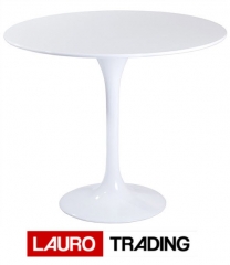 Mesa de diseno tulip, tapa lacada blanco de 90 cm