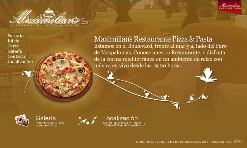 Web del grupo maximilians (www.grupomaximilians.com)<BR>Cafetera y Restaurante