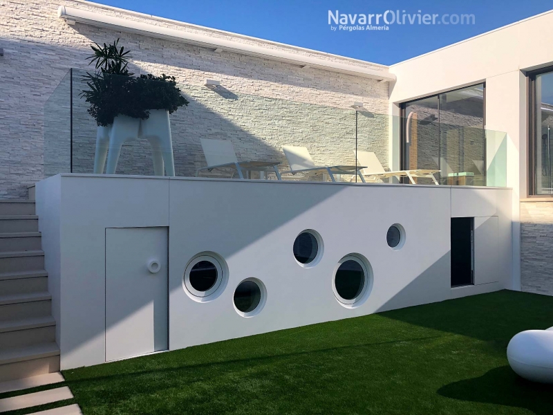 Terraza solrium  revestimiento en Krion Solid Surface