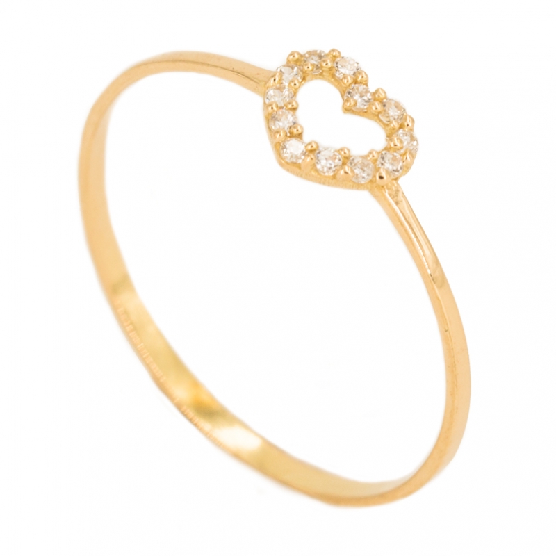 Anillo de corazn en oro 18K