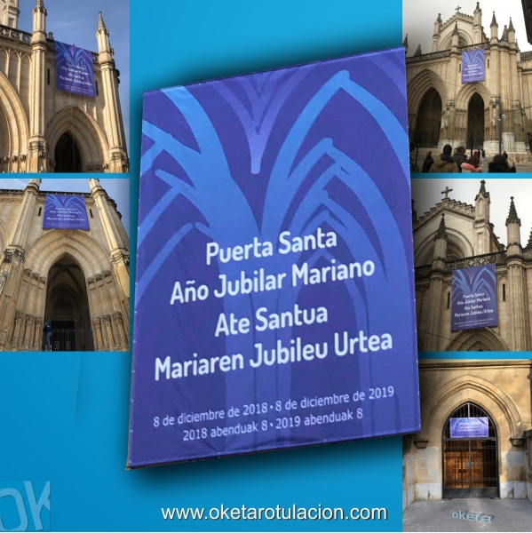 Ao Jubilar Mariano - Lona Gran formato - Fabricacin y montaje - Catedral Nueva Vitoria-Gasteiz -  