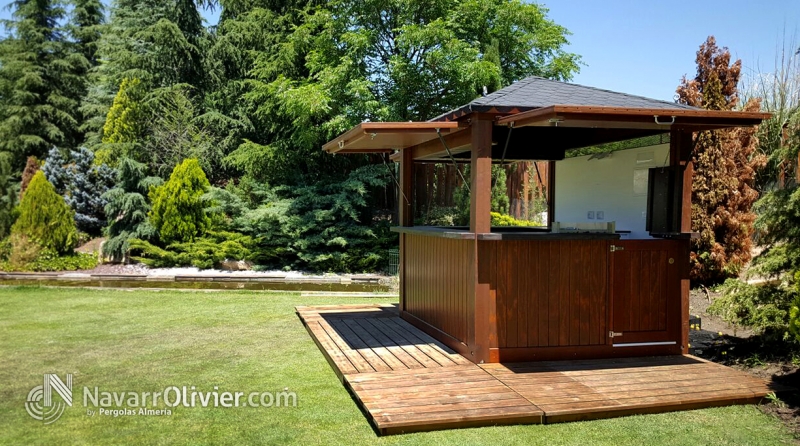 Kioscos y casetas de madera portátiles con eléctricidad