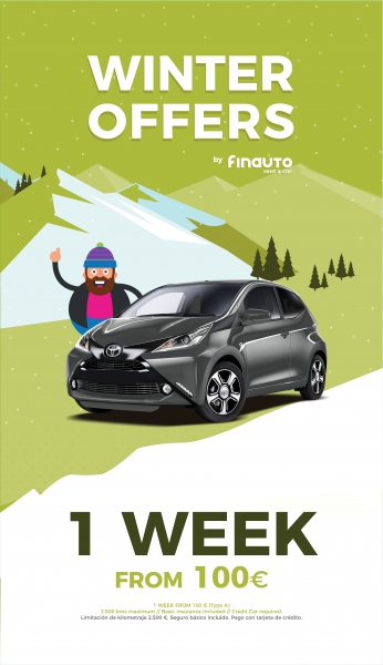 OFERTAS DE INVIERNO. Toyota Aygo 1 semana por 100EUR  (hasta 31/03)
