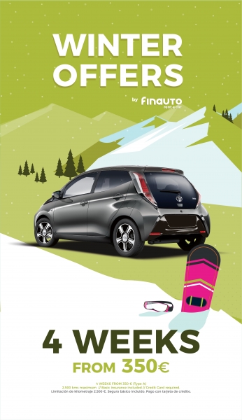 OFERTAS DE INVIERNO. Toyota Aygo 4 semanas por 350 EUR (hasta31/03)