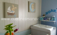 Cuadros de conejitos decorando cuartos infantiles