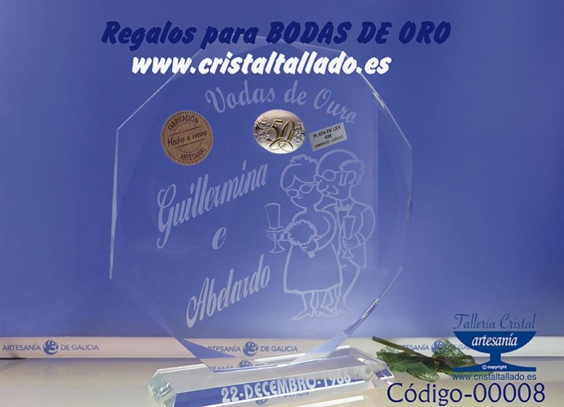 regalos en cristal bodas de oro