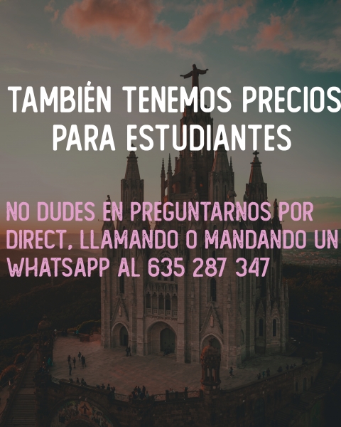 ¡Tenemos precios especiales para estudiantes! ¡ No dudes en preguntar!