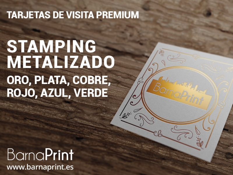 Tarjetas de visita con stamping metalizado