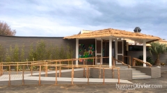 Construccion en madera de restaurante de playa