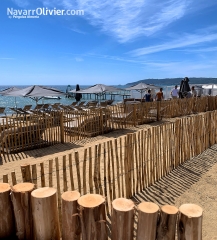Cerco de proteccion para playa natural de eucalipto
