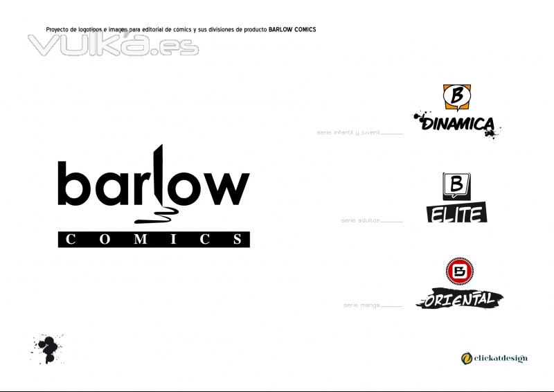 BARLOW COMICS - Editorial de Comics - Logotipo principal y logotipos para las diferentes colecciones